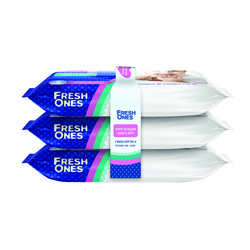 Fresh One Wet wipes without fragrance, trio 3 * 50 units