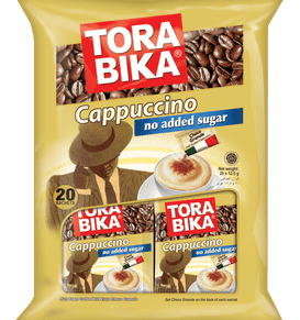 TORA BIKA - טורביקה אבקה להכנת משקה בטעם קפוצ'ינו ללא תוספת סוכר 250 גרם 20 יחידות 12.5 גרם