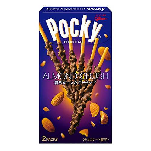 POCKY - מקלות ביסקוויט בציפוי בטעם שוקולד שקדים 46.2 גרם