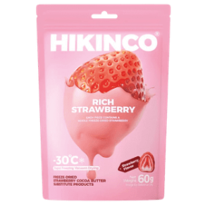 HIKINCO - תות מיובש בהקפאה בציפוי בטעם תות 60 גרם