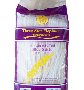 three star elephant - אטריות אורז 400 גרם 2 מ"מ