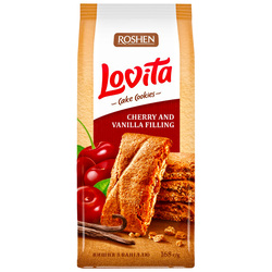 Roshen Cookies Filled With Cherry & Vanilla 168g
