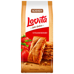 Roshen Cookies Filled With Strawberry 168g